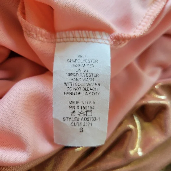 12th Tribe Halter Mini Dress Rose Gold Matalic Pink Cowl Neck Size Small - Picture 8 of 13